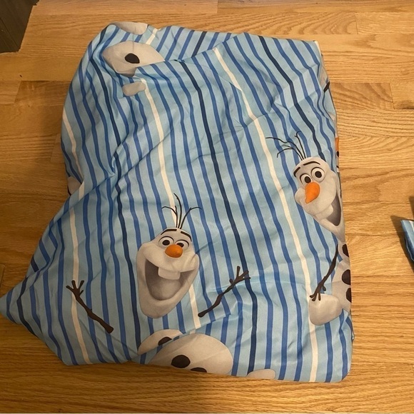 Disney Olaf Fitted Twin Sheet & 2 Pillow Cases Bundle Frozen Blue Snowman Kids - Picture 5 of 5